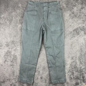 Spanx Pants Womens Small Sage Green Utility Stretch Twill High Rise Cropped